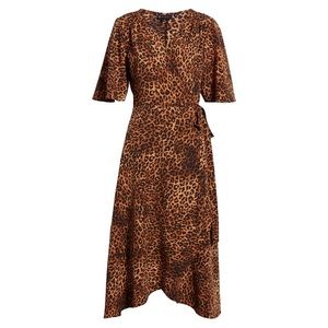Bobeau | leopard Orna Print Wrap Dress